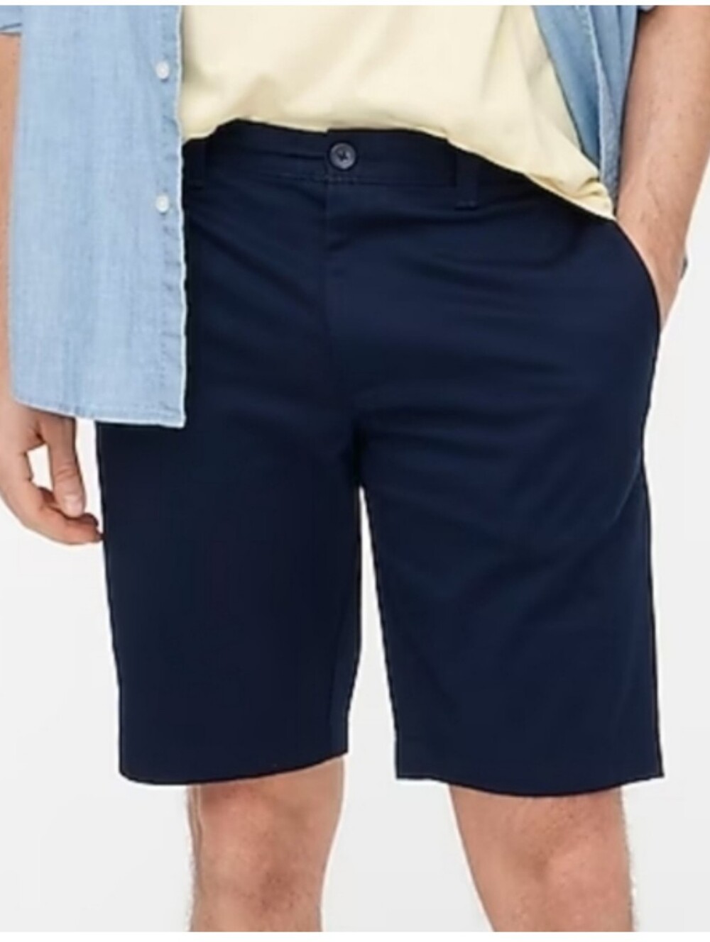 NWT J. Crew Factory Men's Navy Flat-Front Chino Shorts 11 Inch Inseam